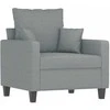 Sofa Krėslas su pakoja, šviesiai pilkos spalvos, 60cm, audinys