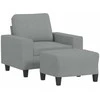 Sofa Krėslas su pakoja, šviesiai pilkos spalvos, 60cm, audinys