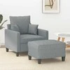 Sofa Krėslas su pakoja, šviesiai pilkos spalvos, 60cm, audinys