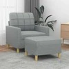 Sofa Krėslas su pakoja, šviesiai pilkos spalvos, 60cm, audinys
