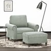 Sofa Krėslas su pakoja, šviesiai pilkos spalvos, 60cm, aksomas