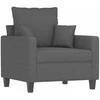 Sofa Krėslas su pakoja, tamsiai pilkos spalvos, 60cm, audinys