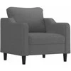 Sofa Krėslas su pakoja, tamsiai pilkos spalvos, 60cm, audinys