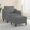 Sofa Krėslas su pakoja, tamsiai pilkos spalvos, 60cm, audinys