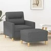Sofa Krėslas su pakoja, tamsiai pilkos spalvos, 60cm, audinys