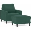 Sofa Krėslas su pakoja, tamsiai žalios spalvos, 60cm, aksomas