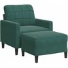 Sofa Krėslas su pakoja, tamsiai žalios spalvos, 60cm, aksomas