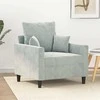Sofa Krėslas, šviesiai pilkos spalvos, 60cm, aksomas