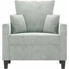 Sofa Krėslas, šviesiai pilkos spalvos, 60cm, aksomas