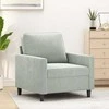 Sofa Krėslas, šviesiai pilkos spalvos, 60cm, aksomas