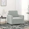 Sofa Krėslas, šviesiai pilkos spalvos, 60cm, aksomas