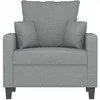 Sofa Krėslas, šviesiai pilkos spalvos, 60cm, audinys