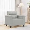 Sofa Krėslas, šviesiai pilkos spalvos, 60cm, mikropluošto audinys