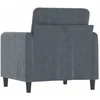 Sofa Krėslas, tamsiai pilkos spalvos, 60cm, aksomas