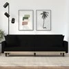 Sofa-lova su pagalvėlėmis, juodos spalvos, audinys