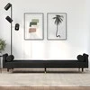 Sofa-lova su pagalvėlėmis, juodos spalvos, aksomas