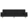 Sofa-lova su pagalvėlėmis, juodos spalvos, aksomas