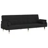Sofa-lova su pagalvėlėmis, juodos spalvos, aksomas