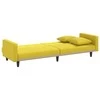 Sofa-lova su pagalvėlėmis, šviesiai geltonos spalvos, audinys