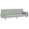 Sofa-lova su pagalvėlėmis, šviesiai pilkos spalvos, aksomas