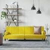 Sofa-lova su porankiais, geltonos spalvos, aksomas