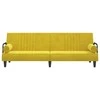 Sofa-lova su porankiais, geltonos spalvos, aksomas