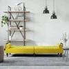 Sofa-lova su porankiais, geltonos spalvos, aksomas