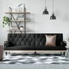 Sofa-lova su porankiais, juodos spalvos, audinys