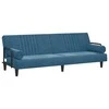 Sofa-lova su porankiais, mėlynos spalvos, aksomas