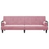 Sofa-lova su porankiais, rožinės spalvos, aksomas