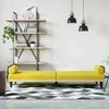 Sofa-lova su porankiais, šviesiai geltonos spalvos, audinys