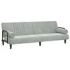 Sofa-lova su porankiais, šviesiai pilkos spalvos, aksomas