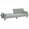 Sofa-lova su porankiais, šviesiai pilkos spalvos, aksomas