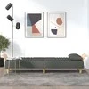 Sofa-lova su porankiais, tamsiai pilkos spalvos, audinys