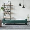 Sofa-lova su porankiais, tamsiai žalios spalvos, aksomas