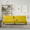Sofa-lova su puodelių laikikliais, geltonos spalvos, aksomas