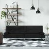Sofa-lova su puodelių laikikliais, juodos spalvos, dirbtinė oda