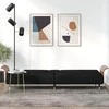 Sofa-lova su puodelių laikikliais, juodos spalvos, aksomas
