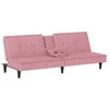 Sofa-lova su puodelių laikikliais, rožinės spalvos, aksomas