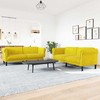 Sofa Sofos komplektas, 2 dalių, geltonos spalvos, aksomas