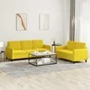 Sofa Sofos komplektas, 2 dalių, geltonos spalvos, aksomas