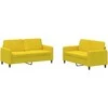 Sofa Sofos komplektas, 2 dalių, geltonos spalvos, aksomas