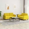 Sofa Sofos komplektas, 2 dalių, geltonos spalvos, aksomas