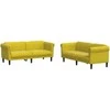 Sofa Sofos komplektas, 2 dalių, geltonos spalvos, aksomas