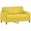 Sofa Sofos komplektas, 2 dalių, geltonos spalvos, aksomas