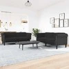 Sofa Sofos komplektas, 2 dalių, juodos spalvos, aksomas