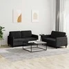 Sofa Sofos komplektas, 2 dalių, juodos spalvos, aksomas