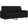 Sofa Sofos komplektas, 2 dalių, juodos spalvos, audinys