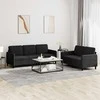 Sofa Sofos komplektas, 2 dalių, juodos spalvos, aksomas