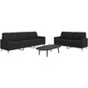 Sofa Sofos komplektas, 2 dalių, juodos spalvos, audinys
